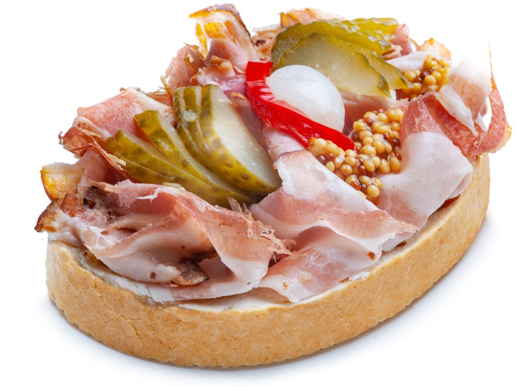 Chlebíček s uzeným masem