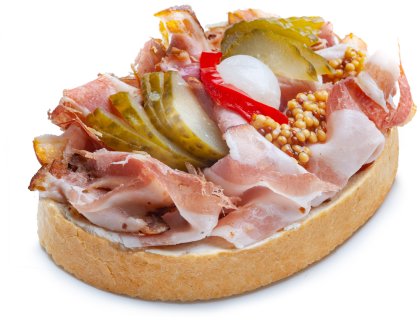 Chlebíček s uzeným masem