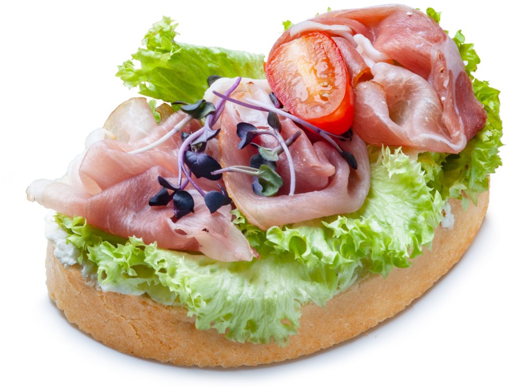 Chlebíček se sušenou šunkou