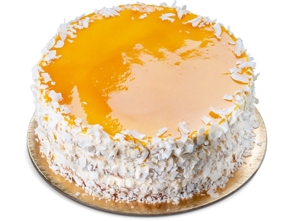 Mango–maracuja–kokos dort